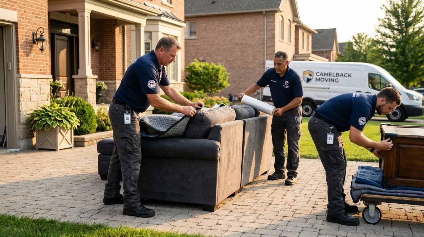 Large estate moving crew wrapping furniture in Cairo, GA